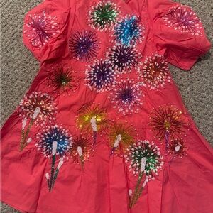 QUEEN OF SPARKLES Pink Firework Mini Dress